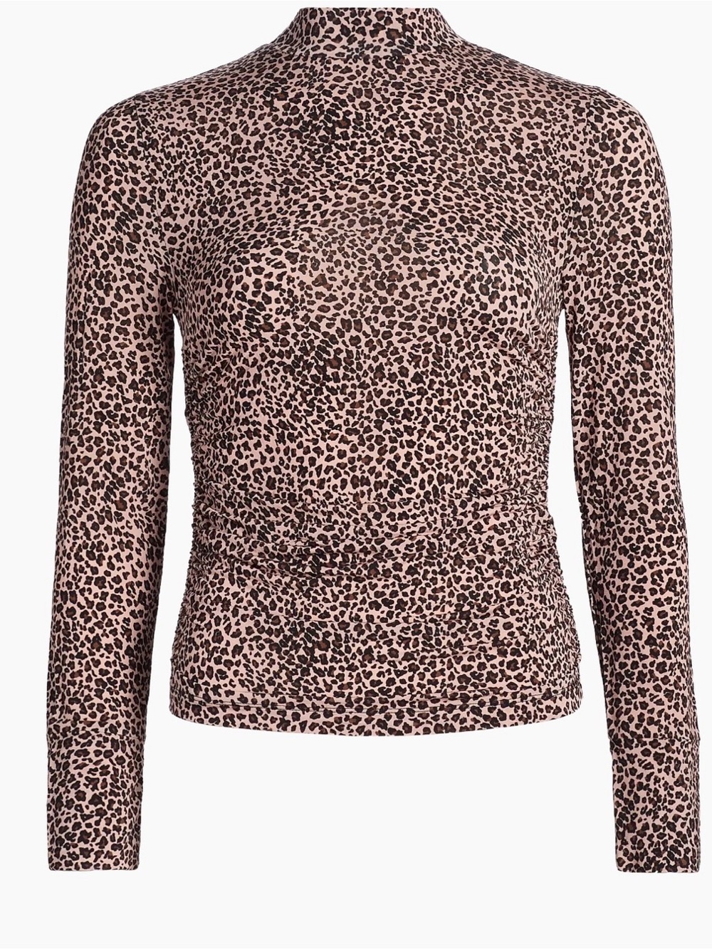 FARM RIO  women’s Long-Sleeve Mock Neck Leopard Print Top - Pink